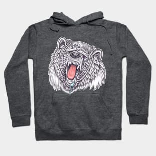 Grizzly bear face with ornament decoration Hoodie